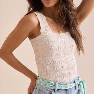 Altar’d state beige floral top s/m